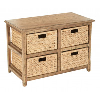 OSP Home Furnishings SH4515-DT Sheridan Horizontal 4-Drawer Storage in Distressed Toffee Finish Assembled